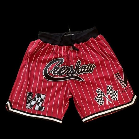 Headgear Men’s Red & White Pinstripe Crenshaw Basketball Shorts Size Small NWT - Picture 1 of 3